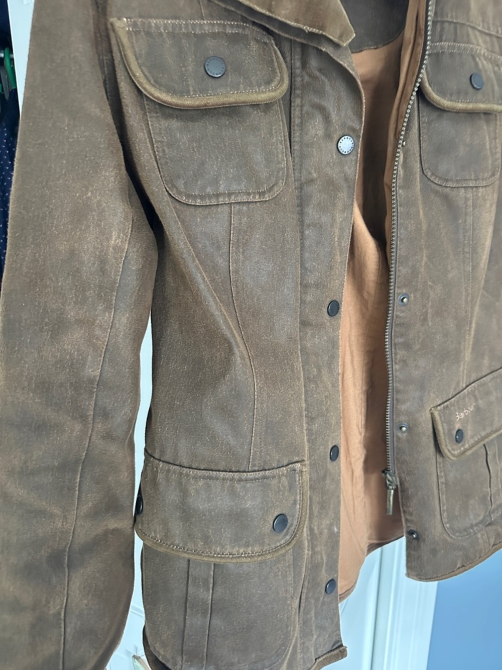 Like New Barbour Brown Button Jacket 10 - Picture 4 of 7
